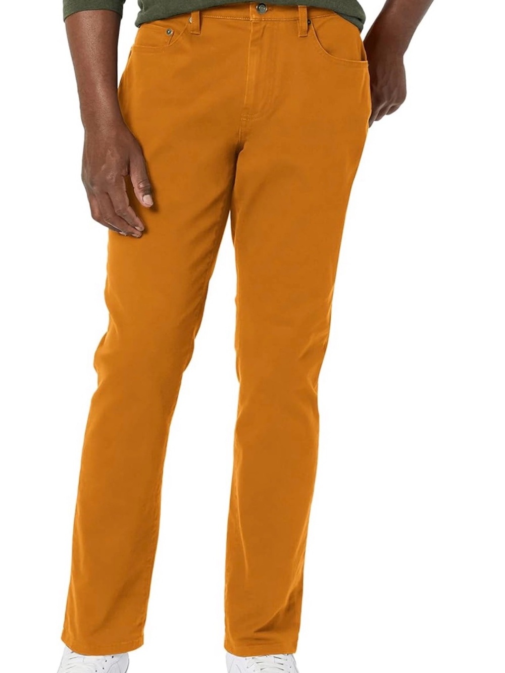 Men's Amazon essentials 29 x 29 Straight Fit Pants in Mustard/  tan nwt